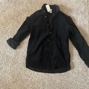 Mn’s Black Corduroy Button down